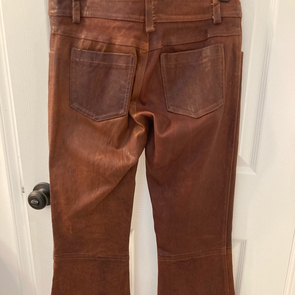 Alice and Olivia distressed leather pants.